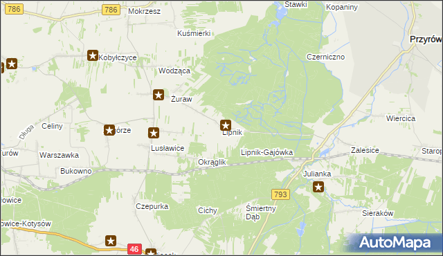 mapa Lipnik gmina Janów, Lipnik gmina Janów na mapie Targeo