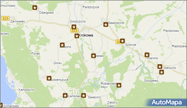 mapa Lisewo gmina Krokowa, Lisewo gmina Krokowa na mapie Targeo