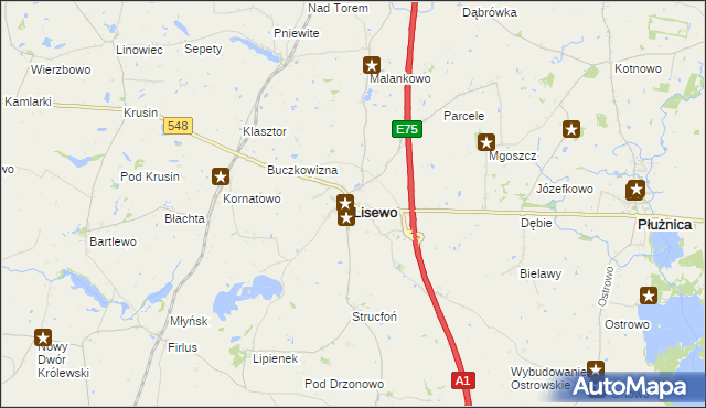 mapa Lisewo powiat chełmiński, Lisewo powiat chełmiński na mapie Targeo