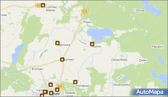 mapa Lisiec gmina Susz, Lisiec gmina Susz na mapie Targeo