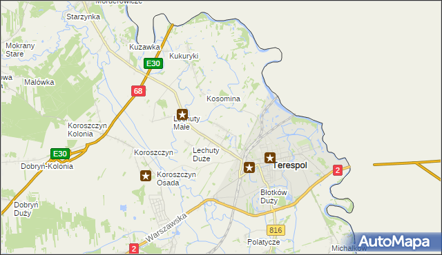 mapa Łobaczew Mały, Łobaczew Mały na mapie Targeo