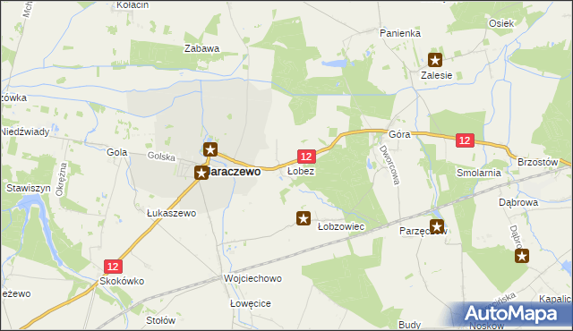 mapa Łobez gmina Jaraczewo, Łobez gmina Jaraczewo na mapie Targeo