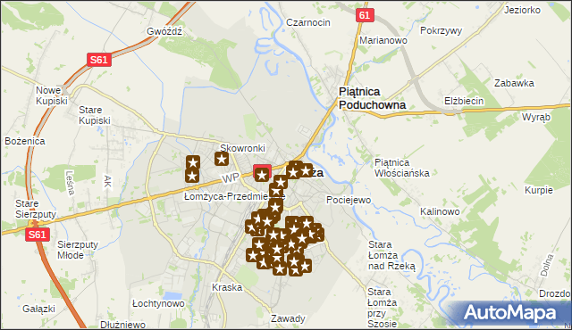 mapa Łomży, Łomża na mapie Targeo