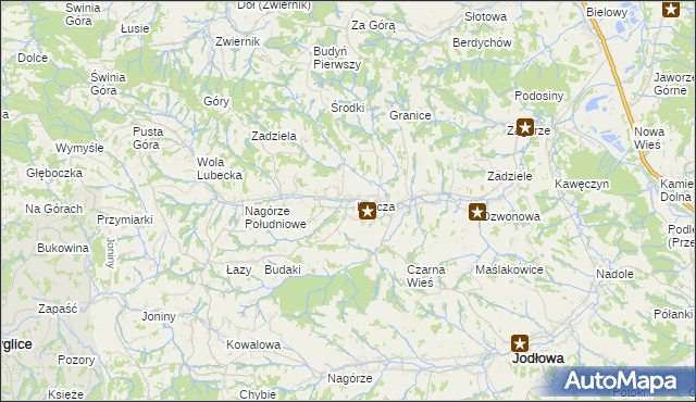 mapa Lubcza gmina Ryglice, Lubcza gmina Ryglice na mapie Targeo