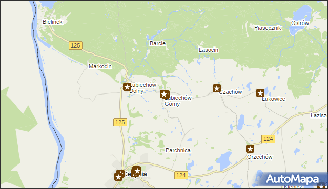 mapa Lubiechów Górny, Lubiechów Górny na mapie Targeo