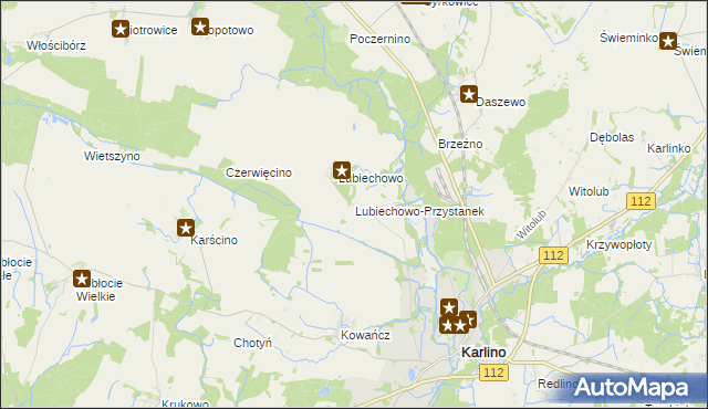 mapa Lubiechowo-Przystanek, Lubiechowo-Przystanek na mapie Targeo