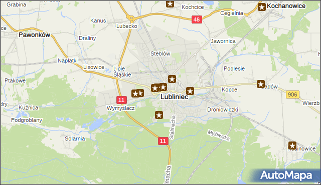 mapa Lubliniec, Lubliniec na mapie Targeo