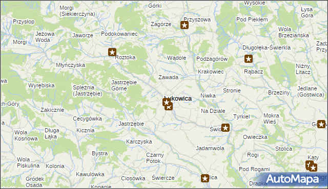 mapa Łukowica, Łukowica na mapie Targeo