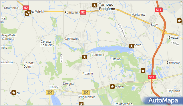mapa Lusówko, Lusówko na mapie Targeo