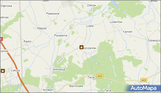 mapa Łuszczanów, Łuszczanów na mapie Targeo