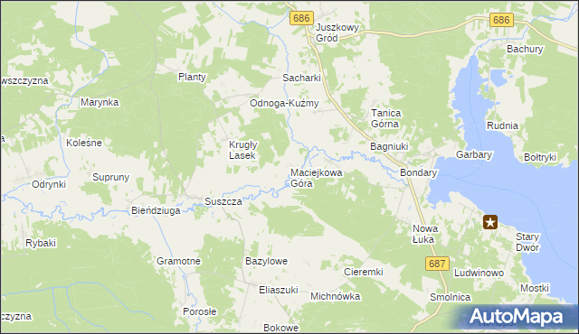 mapa Maciejkowa Góra, Maciejkowa Góra na mapie Targeo