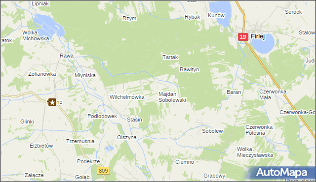 mapa Majdan Sobolewski, Majdan Sobolewski na mapie Targeo