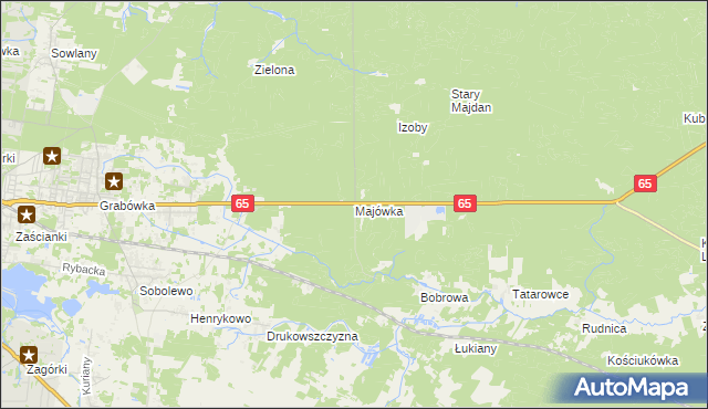 mapa Majówka gmina Supraśl, Majówka gmina Supraśl na mapie Targeo