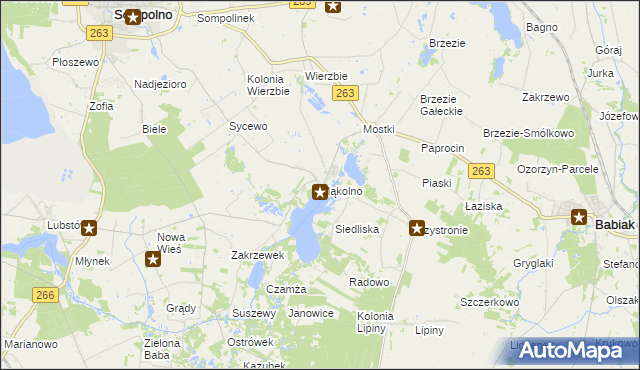 mapa Mąkolno gmina Sompolno, Mąkolno gmina Sompolno na mapie Targeo