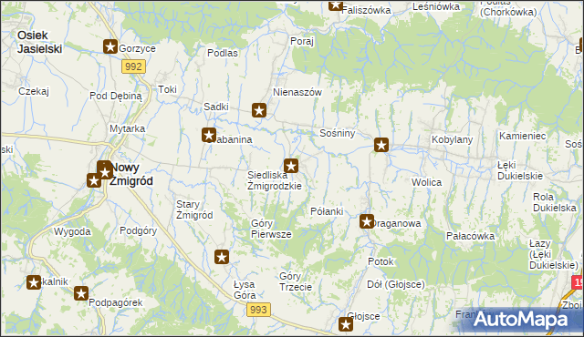 mapa Makowiska gmina Nowy Żmigród, Makowiska gmina Nowy Żmigród na mapie Targeo