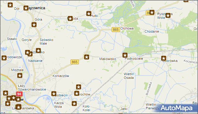 mapa Makowisko gmina Jarosław, Makowisko gmina Jarosław na mapie Targeo