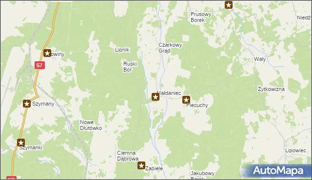 mapa Małdaniec, Małdaniec na mapie Targeo