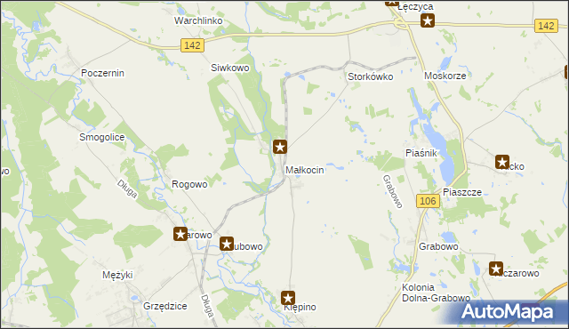 mapa Małkocin, Małkocin na mapie Targeo