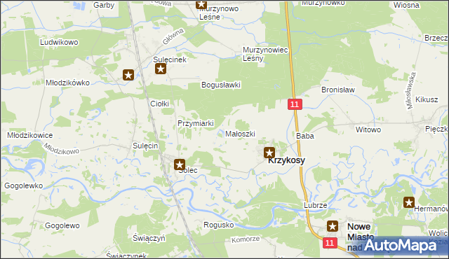 mapa Małoszki, Małoszki na mapie Targeo