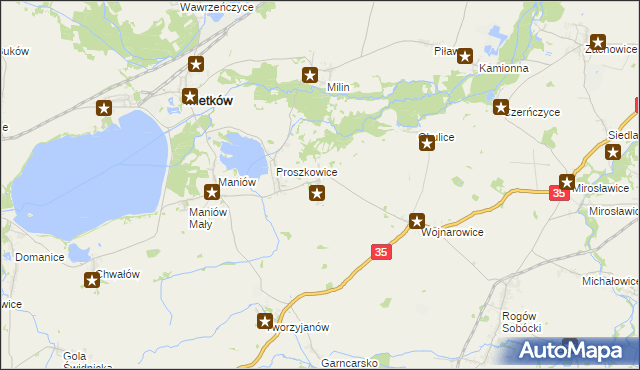 mapa Maniów Wielki, Maniów Wielki na mapie Targeo