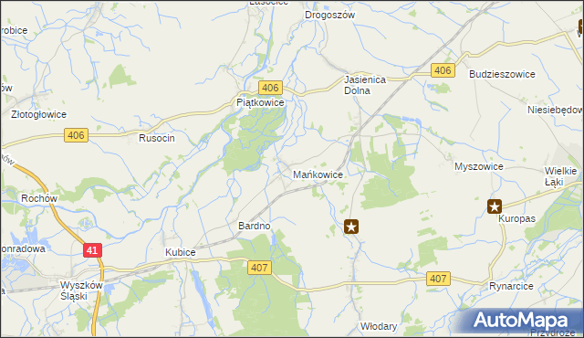 mapa Mańkowice, Mańkowice na mapie Targeo