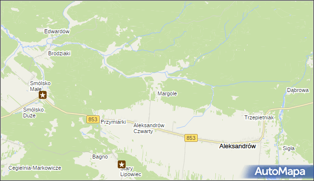 mapa Margole, Margole na mapie Targeo
