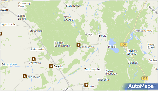 mapa Mariankowo gmina Siedlec, Mariankowo gmina Siedlec na mapie Targeo