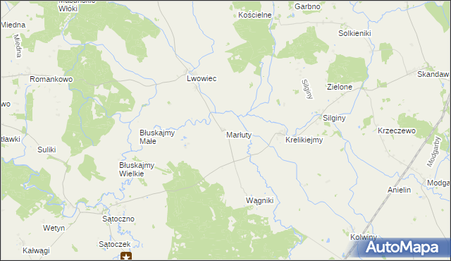 mapa Marłuty, Marłuty na mapie Targeo