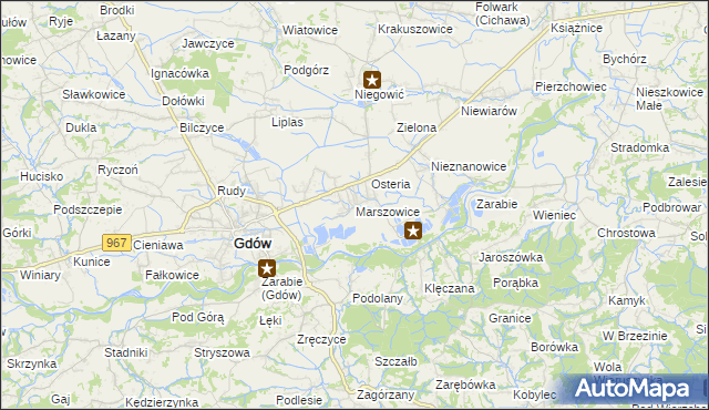 mapa Marszowice gmina Gdów, Marszowice gmina Gdów na mapie Targeo