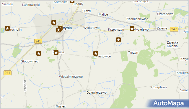mapa Miastowice, Miastowice na mapie Targeo