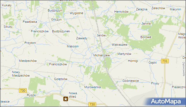 mapa Michalczew, Michalczew na mapie Targeo