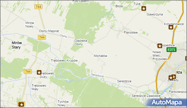 mapa Michałów gmina Iłża, Michałów gmina Iłża na mapie Targeo