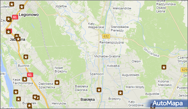 mapa Michałów-Grabina, Michałów-Grabina na mapie Targeo