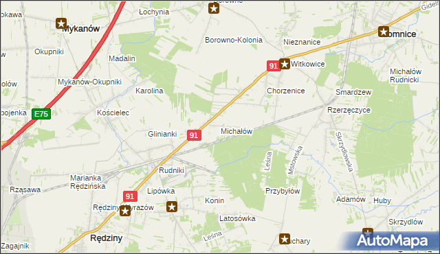 mapa Michałów Rudnicki, Michałów Rudnicki na mapie Targeo