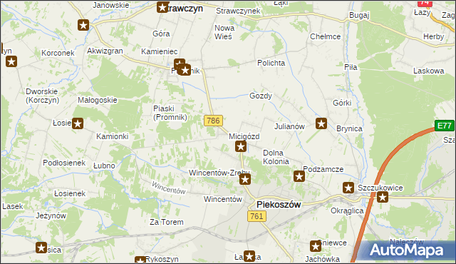 mapa Micigózd, Micigózd na mapie Targeo