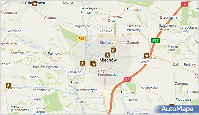 mapa Miechów, Miechów na mapie Targeo