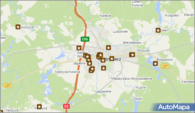 mapa Międzyrzecz, Międzyrzecz na mapie Targeo