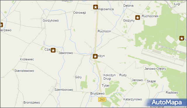 mapa Mielżyn, Mielżyn na mapie Targeo