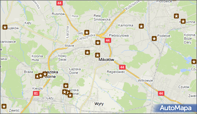 mapa Mikołów, Mikołów na mapie Targeo
