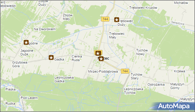 mapa Mirzec, Mirzec na mapie Targeo