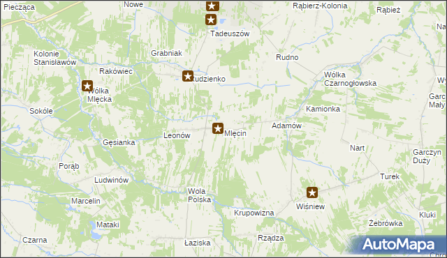 mapa Mlęcin, Mlęcin na mapie Targeo