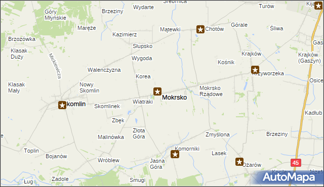 mapa Mokrsko, Mokrsko na mapie Targeo