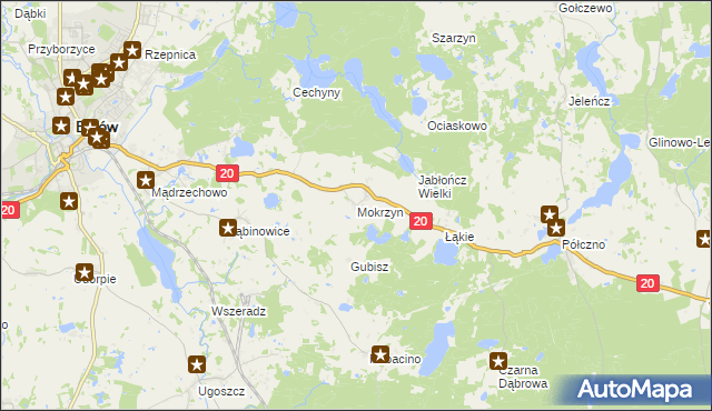 mapa Mokrzyn, Mokrzyn na mapie Targeo