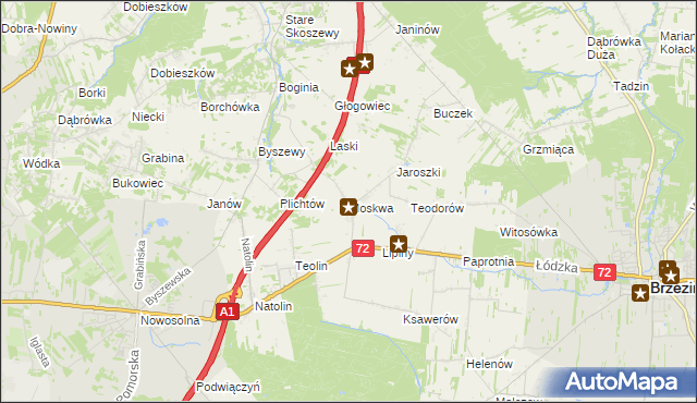 mapa Moskwa gmina Nowosolna, Moskwa gmina Nowosolna na mapie Targeo