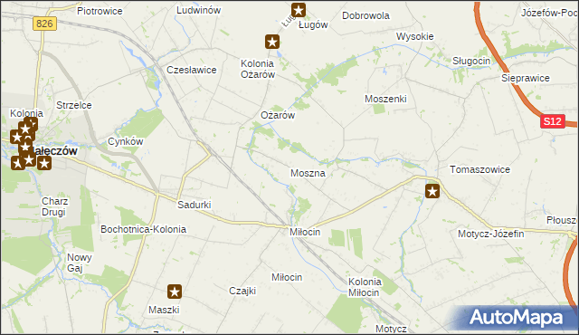 mapa Moszna gmina Jastków, Moszna gmina Jastków na mapie Targeo