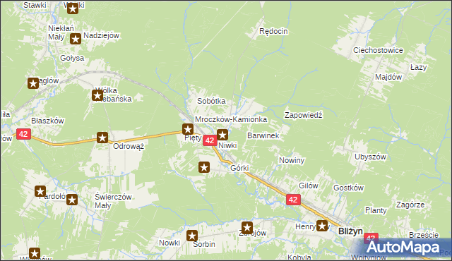 mapa Mroczków, Mroczków na mapie Targeo