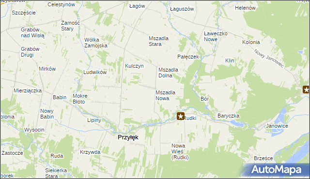 mapa Mszadla Nowa, Mszadla Nowa na mapie Targeo