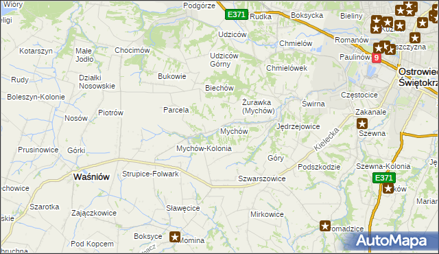 mapa Mychów, Mychów na mapie Targeo