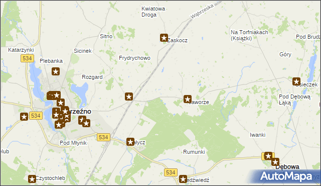 mapa Myśliwiec, Myśliwiec na mapie Targeo