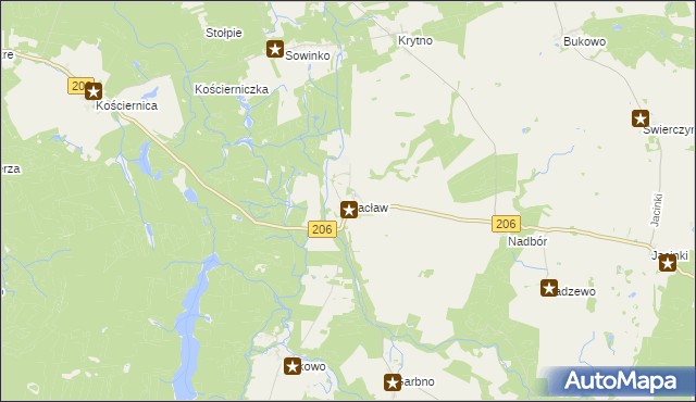 mapa Nacław gmina Polanów, Nacław gmina Polanów na mapie Targeo